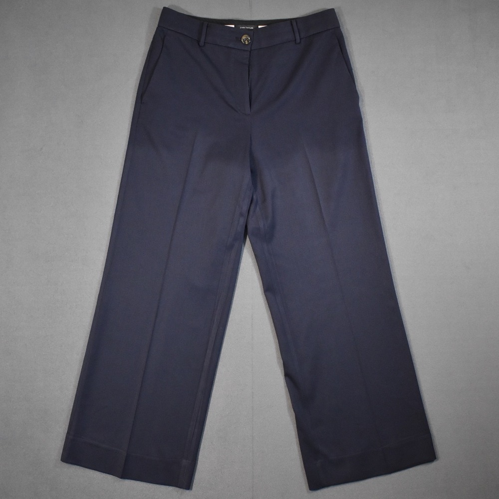 Ann Taylor Navy Blue Womens Size 8 Pants Stretch Spandex Polyester Trouser